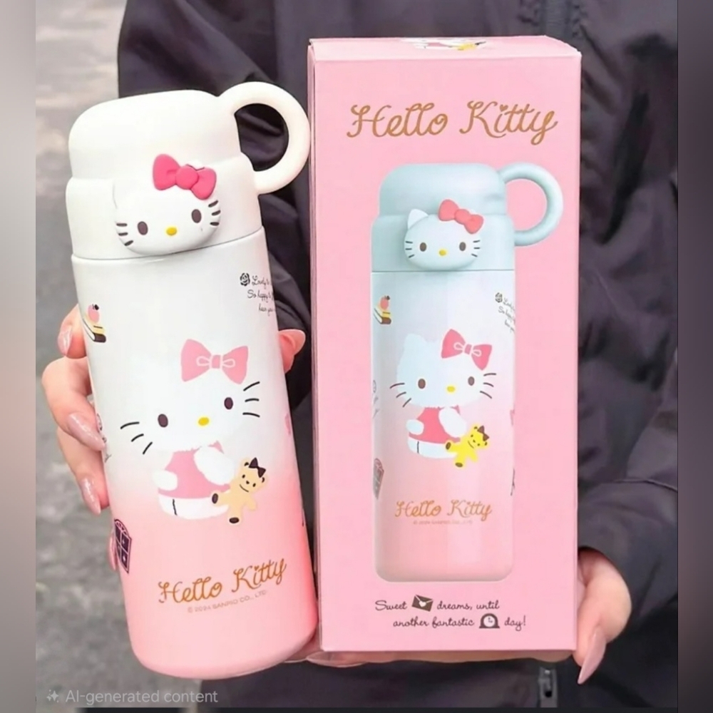 Hello Kitty Hot Cold Stainless Steel Thermal Cup NIB